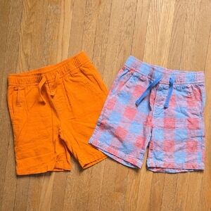Lot Of 2 GAP 5T Size 5 Shorts Boys Orange And Red/White/Blue